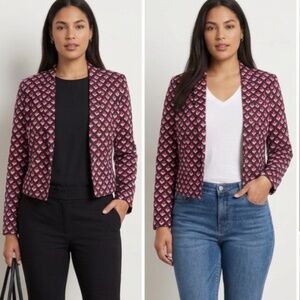 NINE WEST Geometric Open Blazer